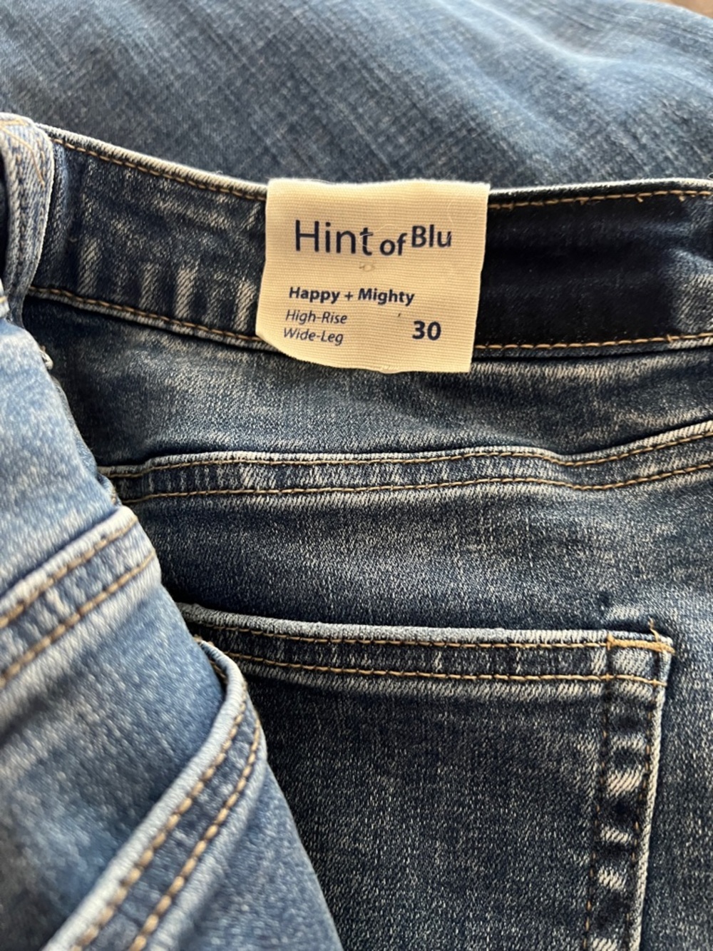 Happy + Mighty High-Rise Wide-Leg Jeans — Medium Blue Wash